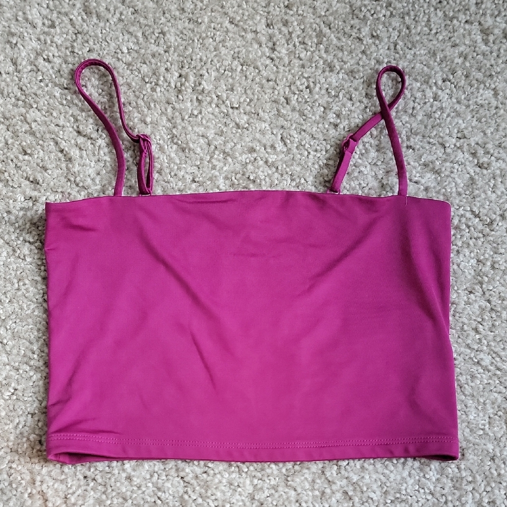 Express Pink Fitted Crop Camisole